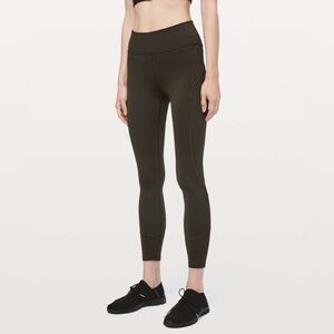 Lululemon In Movement 7/8 Tight *Everlux 25" Dark Olive Women’s Size 6